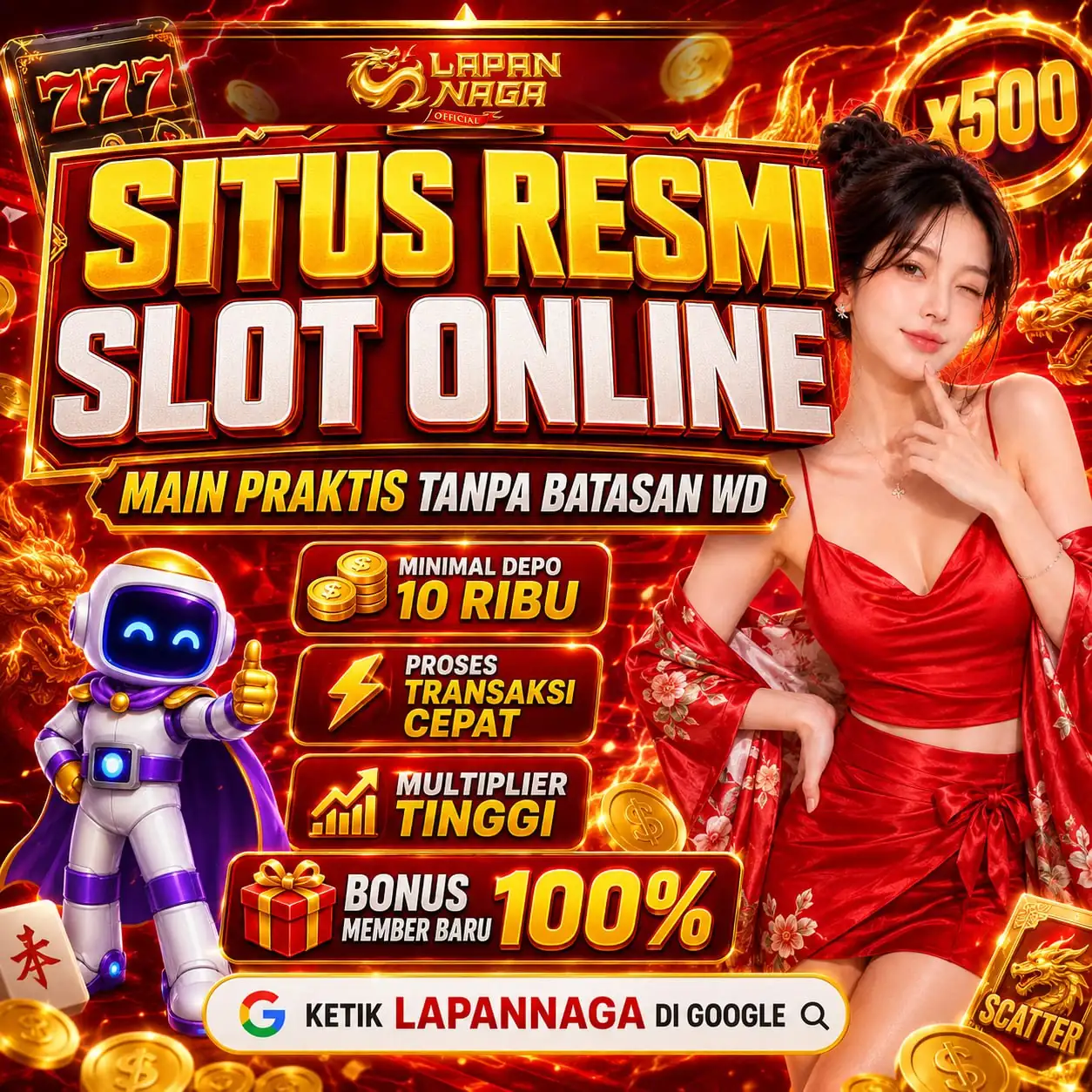 LAPANNAGA: Daftar Sekarang Juga & Dapatkan Bonus Deposit New Member 100%